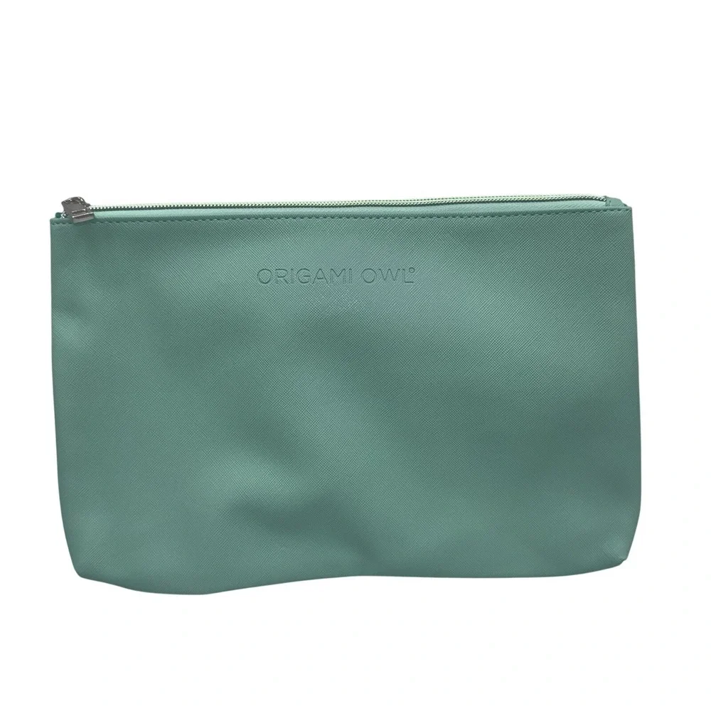 Origami Owl Purse Organizer Makeup Travel Case Cosmetic Bag Teal